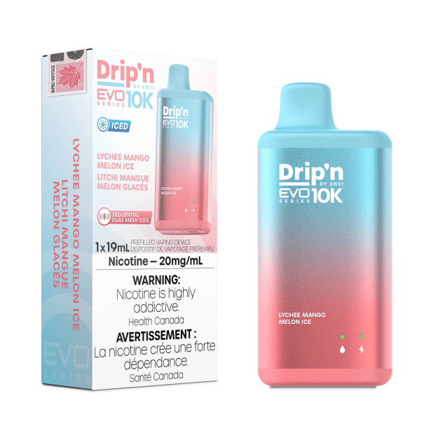 Drip'n EVO 10K By Envi (10000 Puffs) - Lychee Mango Melon Ice