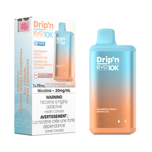 Drip'n EVO 10K By Envi (10000 Puffs) - Raspberry Peach Mango Ice