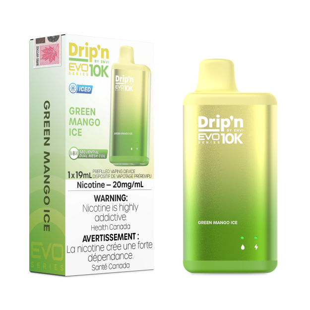 Drip'n EVO 10K By Envi (10000 Puffs) - Green Mango Ice