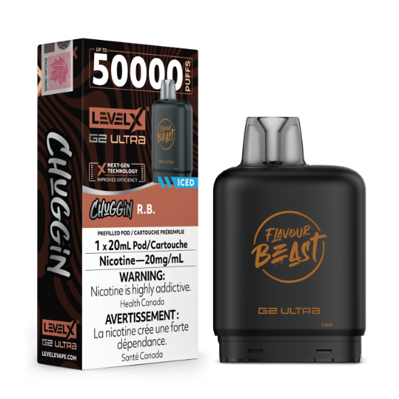 Flavour Beast Level X G2 Ultra 50K Puffs Pods - Root Bear Iced