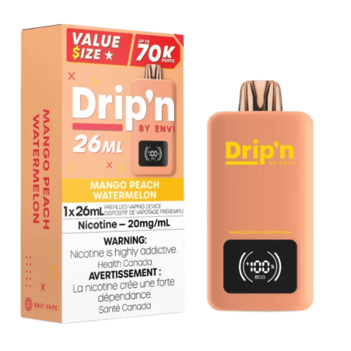 Drip'n 26mL Value Size 70K Puffs - Mango Peach Watermelon