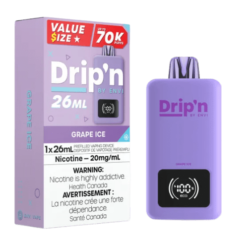 Drip'n 26mL Value Size 70K Puffs - Grape Ice