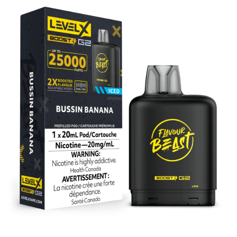 Flavour Beast Level X Boost G2 25000 25K Pods - Bussin Banana