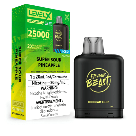 Flavour Beast Level X Boost G2 25000 25K Pods - Super Sour Pineapple