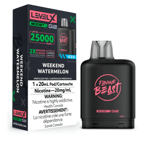 Flavour Beast Level X Boost G2 25000 25K Pods - Weekend Watermelon