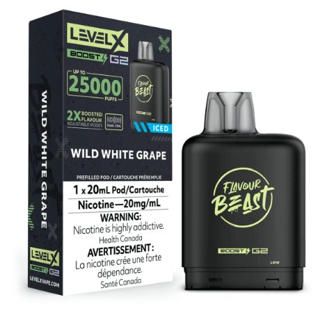 Flavour Beast Level X Boost G2 25000 25K Pods - Wild White Grape